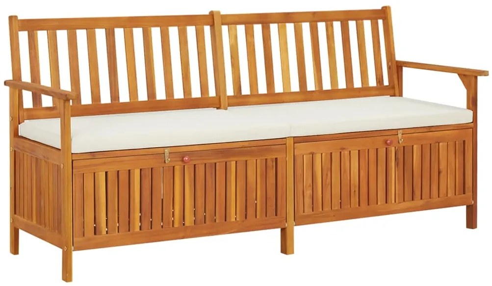 vidaXL Bancă de depozitare cu pernă, 170 cm, lemn masiv de acacia