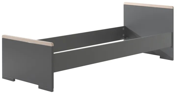Set LONDON în culoarea antracit format dintr-un Pat copii (90x200) cu noptieră, Dulap camera copii cu 3 uși și birou și cărucior de birou.
