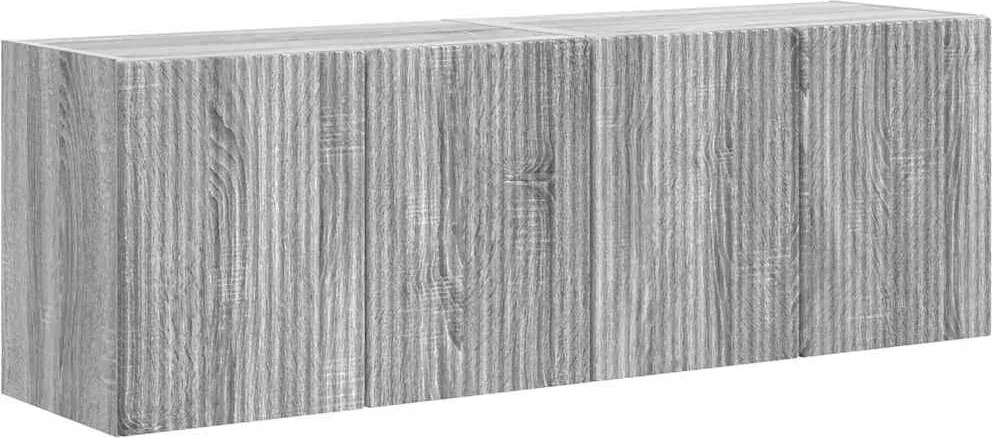 vidaXL Dulap TV de perete Pe perete 2 pcs Gri Sonoma 59,5 x 31 x 40 cm