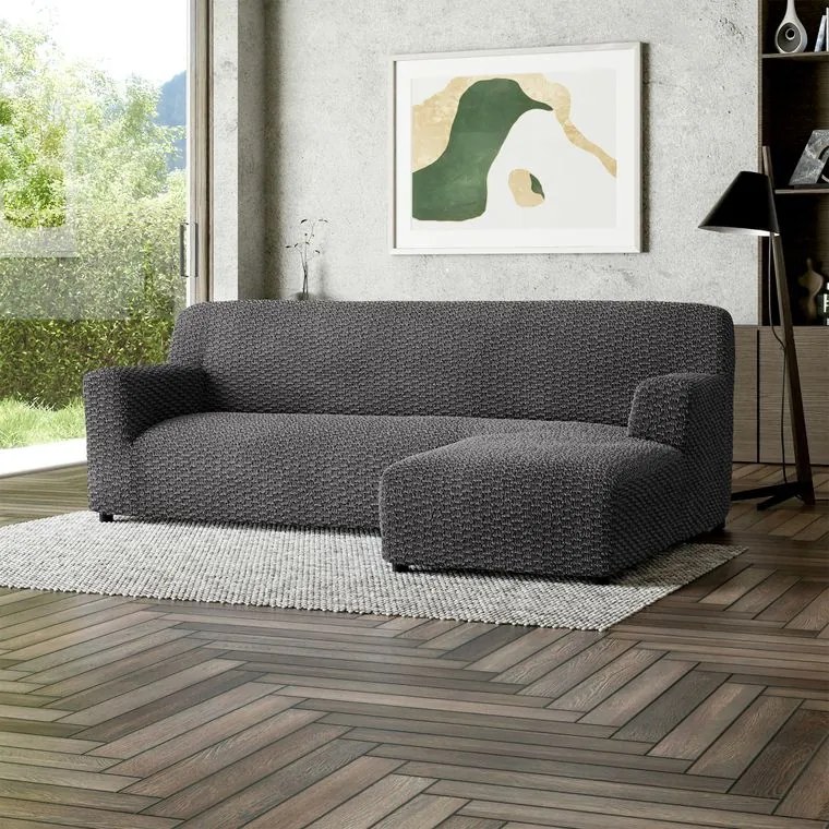 Gaico Huse bielastice MOSAICO gri închis canapea cu otoman dreapta (l. 170 - 300 cm)