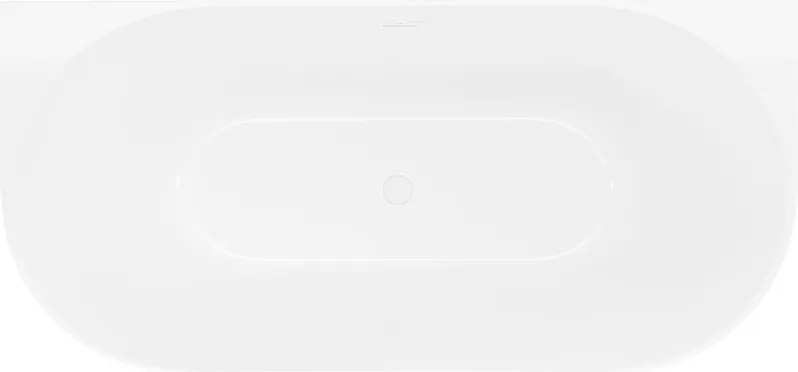 Mexen Oval Slim cadă de baie de sine stătătoare, montată pe perete 170 x 80 cm, albă, preaplin alb - 52661708000-20