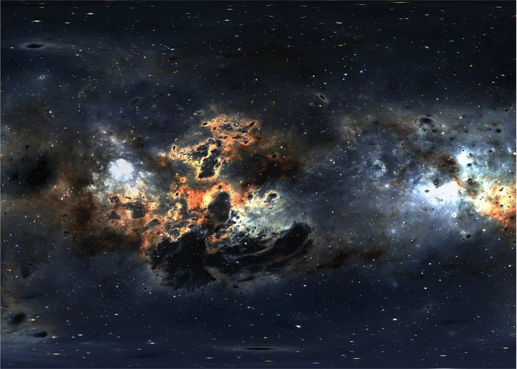 Tablou pe sticlă - Universul cu Nebula (70x50 cm)