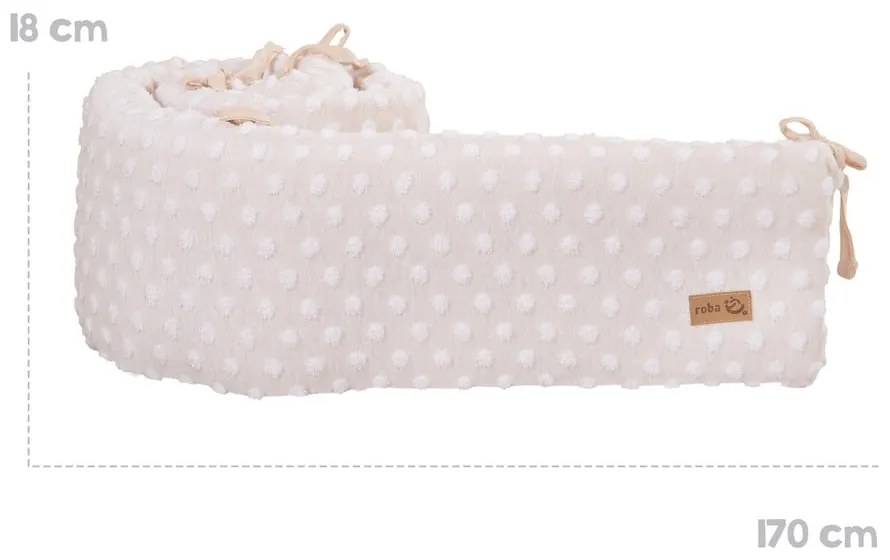 Apărătoare pentru pătuț bej din amestec de bumbac 170 cm Frosty Almond – Roba