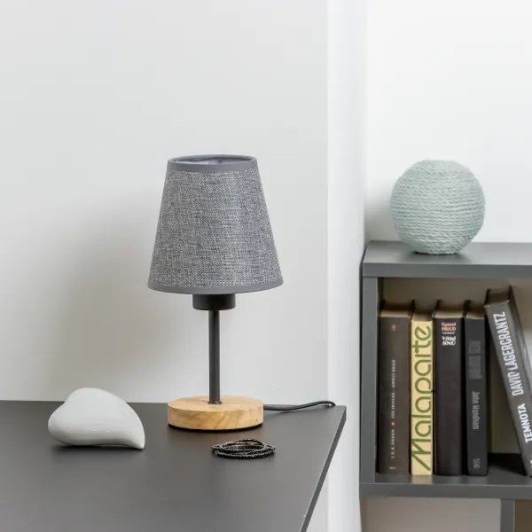 Lampă de masă Brilagi NUBILA WOOD 1xE27/25W/230V stejar/gri