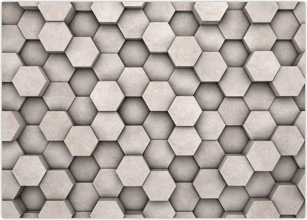 Tablou - Hexagoane design beton (70x50 cm)