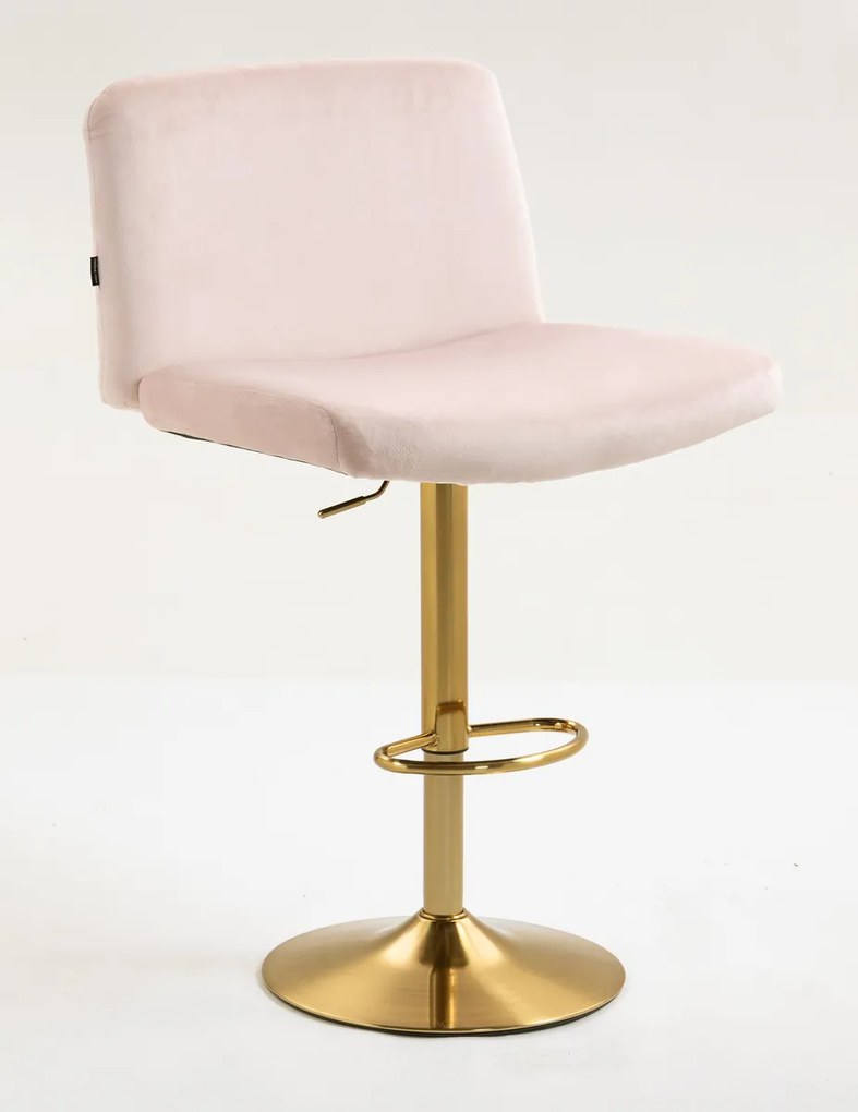HR150W Scaun Roz Pudra din Catifea cu Bază Aurie