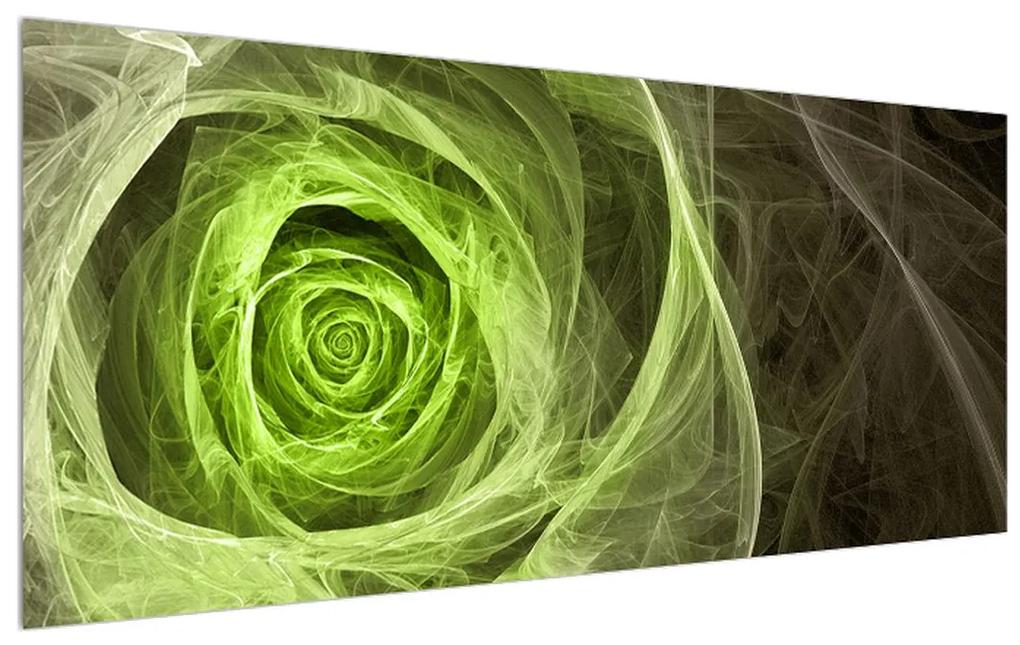 Tablou abstract cu trandafir verde (120x50 cm), în 40 de alte dimensiuni noi