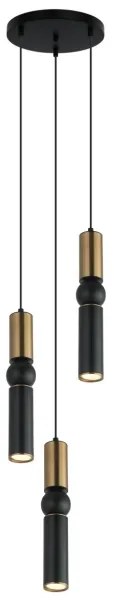 ITALUX PND-14290-3-BRO-BK - Lustră pe cablu ISIDORA 3xGU10/25W/230V negru/bronz
