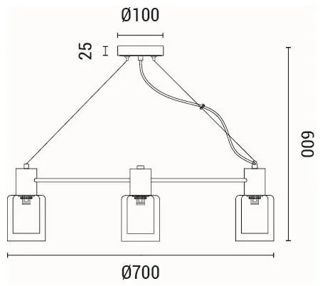 Lustră pe cablu 6xE14/15W/230V