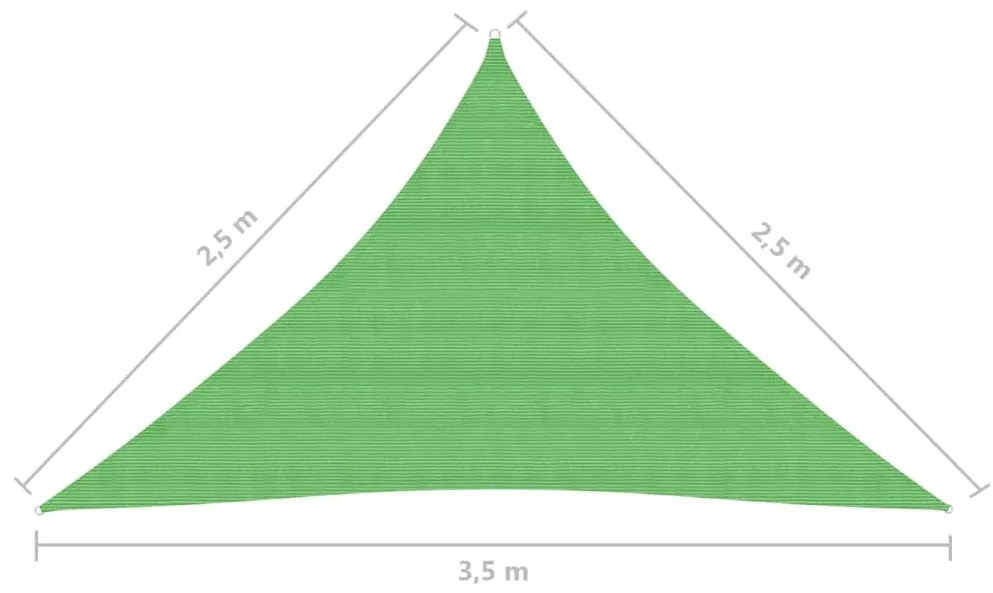 Panza parasolar, verde deschis, 2,5x2,5x3,5 m, HDPE, 160 g m   Lysegronn, 2.5 x 2.5 x 3.5 m