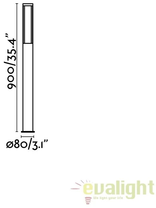 Stalp LED iluminat exterior design modern LOGAR-2 H90cm 75606