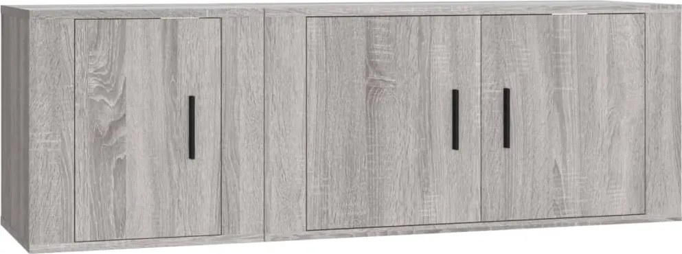 vidaXL Set dulapuri TV, 2 piese, gri sonoma, lemn prelucrat