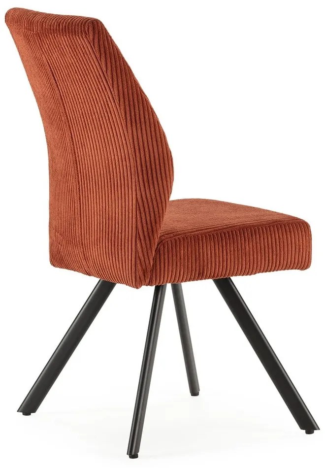 Scaune de dining portocalii 2 buc. din catifea reiată Anibal – Marckeric