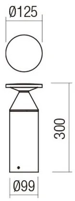 Redo 90589 - Lampă LED de exterior BIRO LED/12W/230V 3000K 30cm CRI90 IP65 antracit