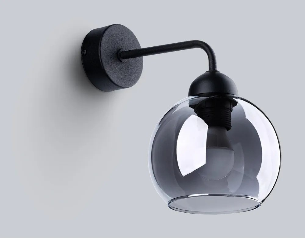 Aplică de perete neagră ø 15 cm Grande – Sollux