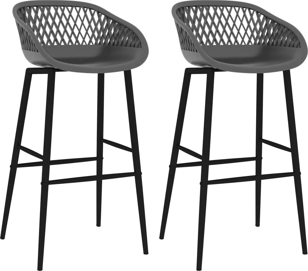 vidaXL Scaune de bar, 2 buc., gri