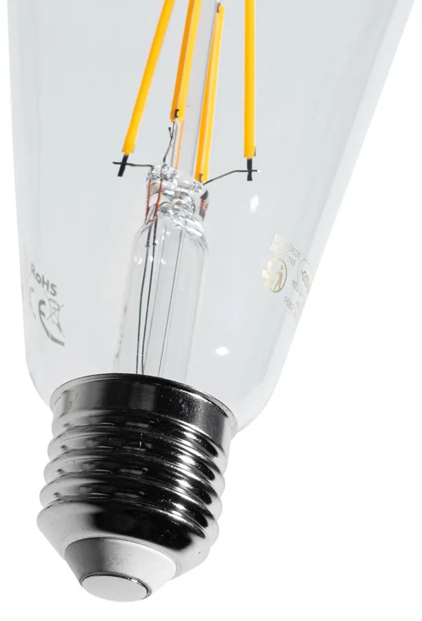 Set de 5 becuri cu filament LED E27 ST64 transparente 4W 470 lm 2700K