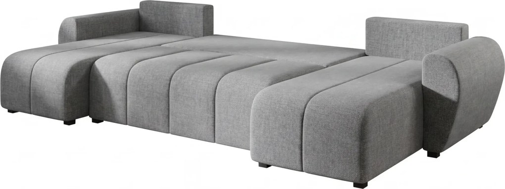 Coltar extensibil in forma de U SEVIO, gri, 311x145 cm + 2 perne GRATUIT