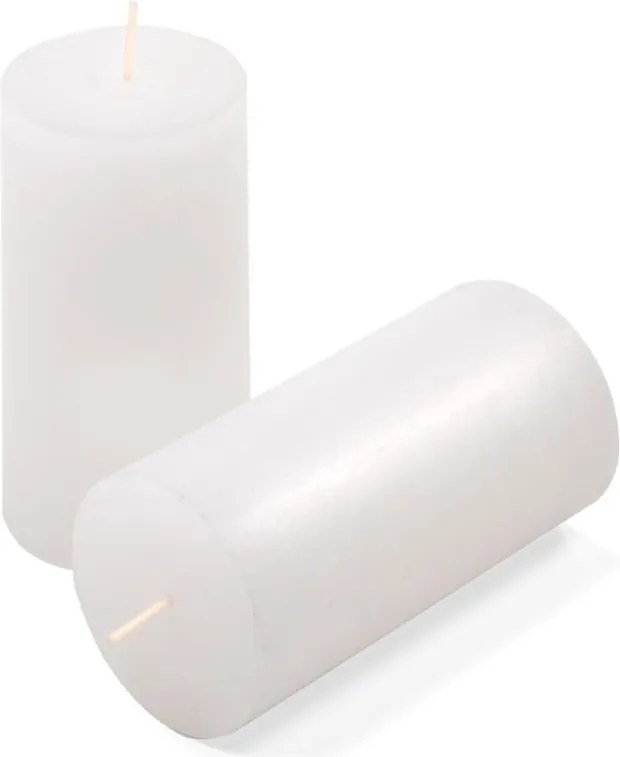 Set de lumânări rustice, 10 cm, Ø 5 cm, alb, 8 buc.