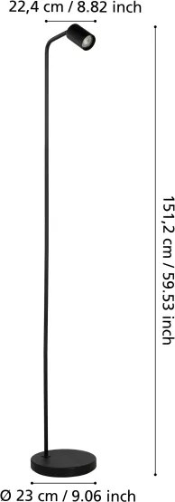 Eglo 901865 - Lampă de podea RIGOMAGNO 1xGU10/5W/230V neagră