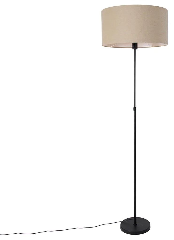 Lampa de podea neagra reglabila cu abajur maro deschis 50 cm - Parte