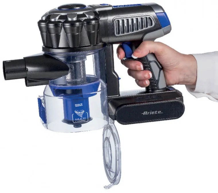 Aspirator vertical Ariete SCOPA 2722/00, 120W, 1 L, 2 viteze, Perie motorizata cu LED, Indicator baterie, Albastru