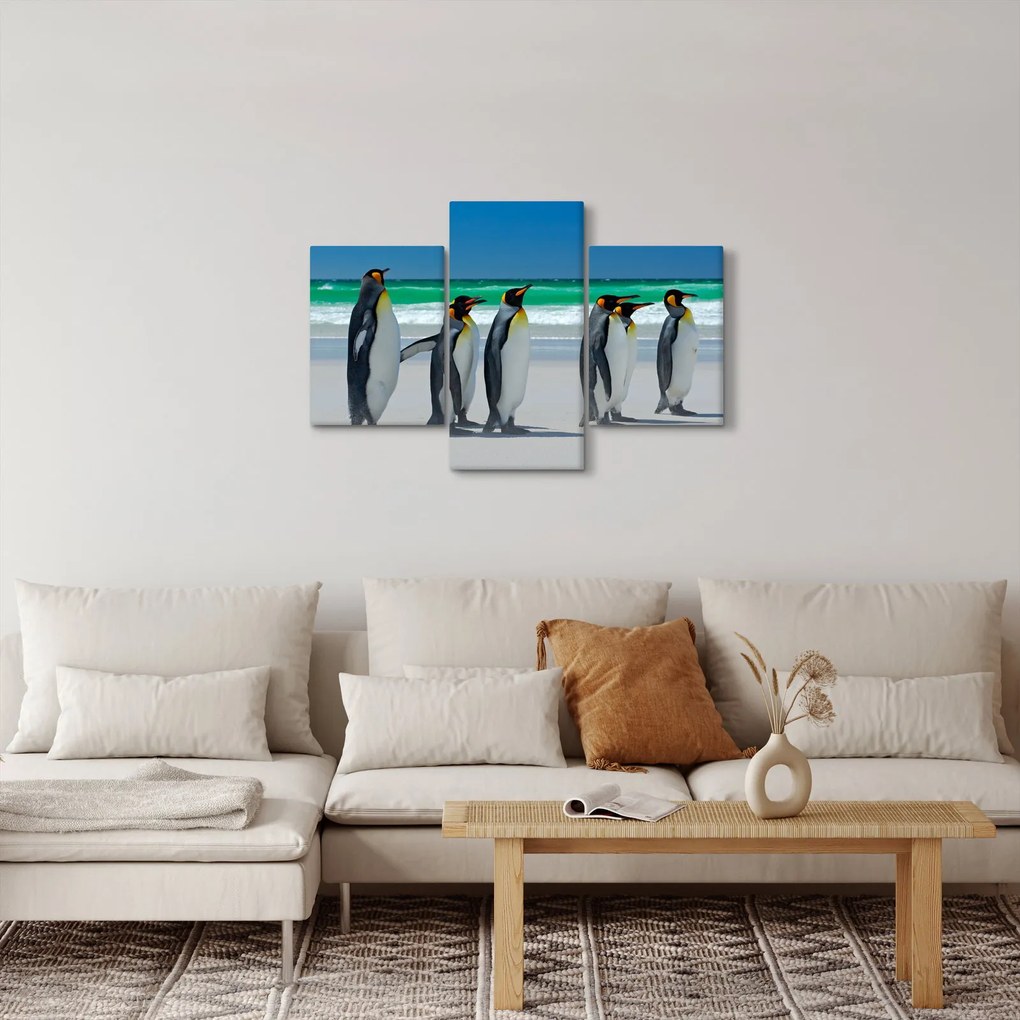 Tablou - Grup de pinguini regali (90x60 cm)