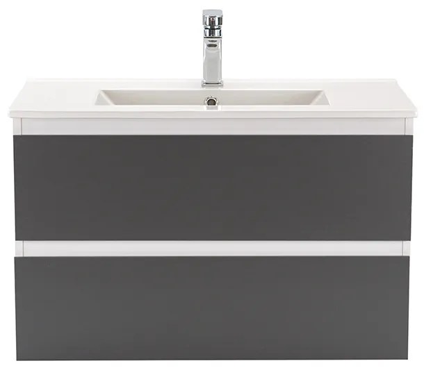 Dulap inferior Vario Forte 80 cu lavoar alb-antracit