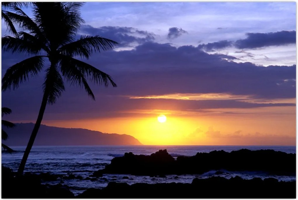 Tablou cu apus de soare deasupra mării (90x60 cm)