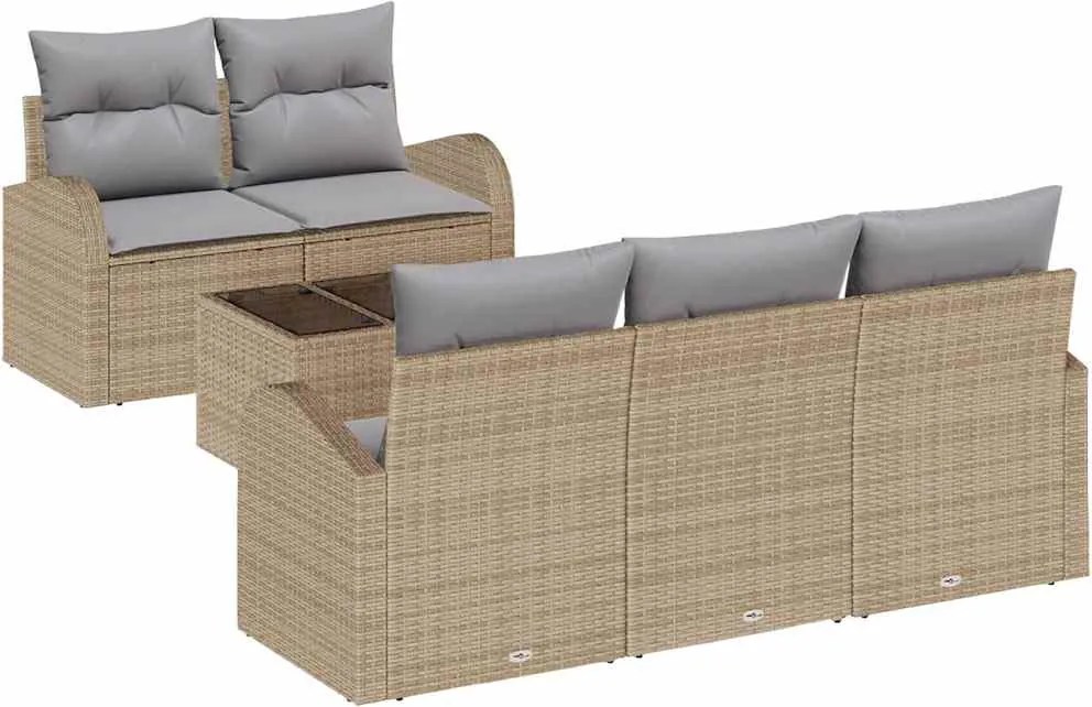 vidaXL Set de canapele pentru grădină Bej 55 x 55 x 37 cm poliratan