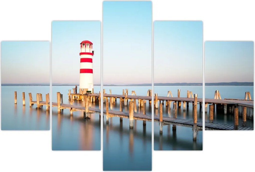 Tablou cu far la răsărit de soare (150x105 cm)