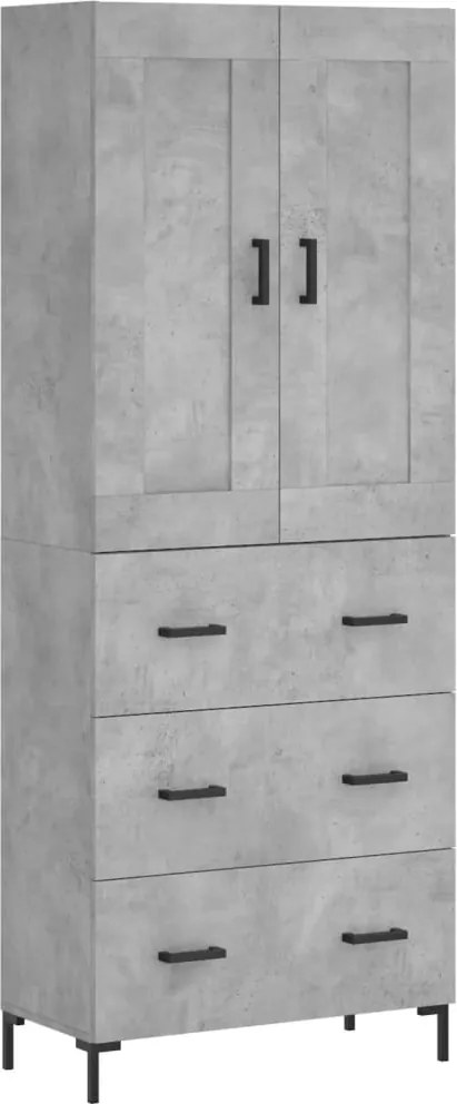 vidaXL Dulap înalt, gri beton, 69,5x34x180, lemn compozit