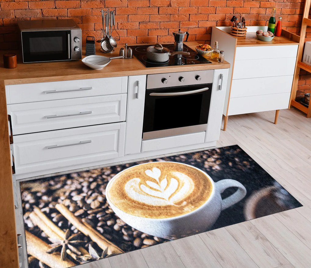 ANDRE 33210 covor lavabil Cafea bucatarie, anti-alunecare - maro