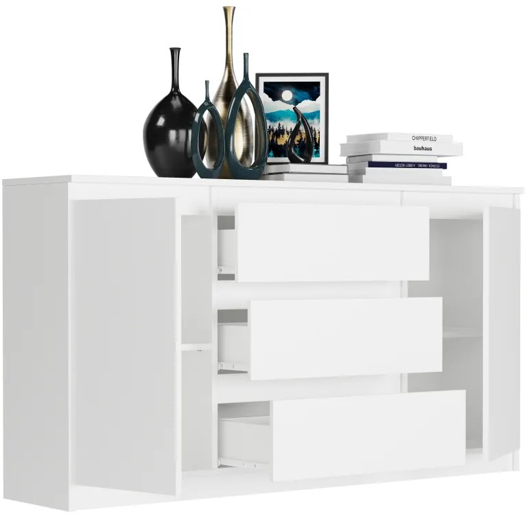 Comoda spațioasă R-140-S3 - diferite variante de culoare artisan mix alb
