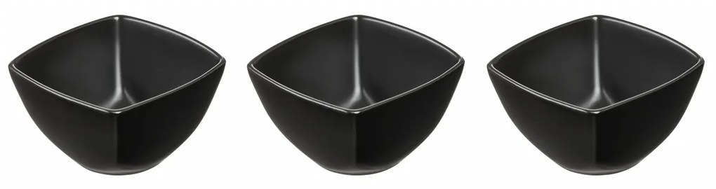 Set 3 boluri patratoase 8.25cm, negru, Salsa