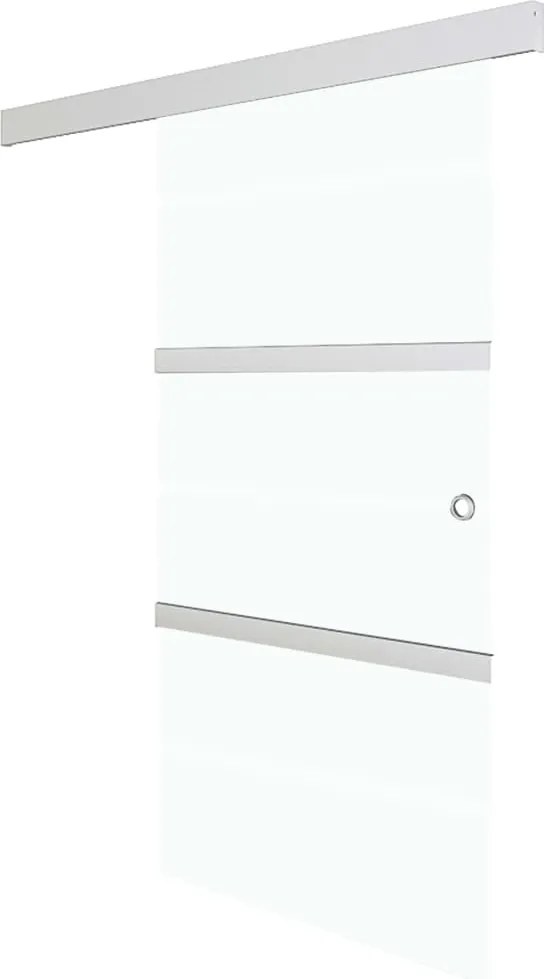 vidaXL Ușă glisantă cu opritoare soft, 76x205 cm, sticlă ESG/aluminiu