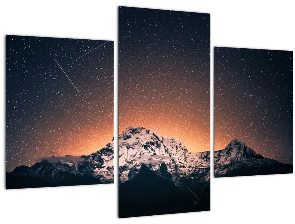 Tablou cu cerul nocturn și munți (90x60 cm)