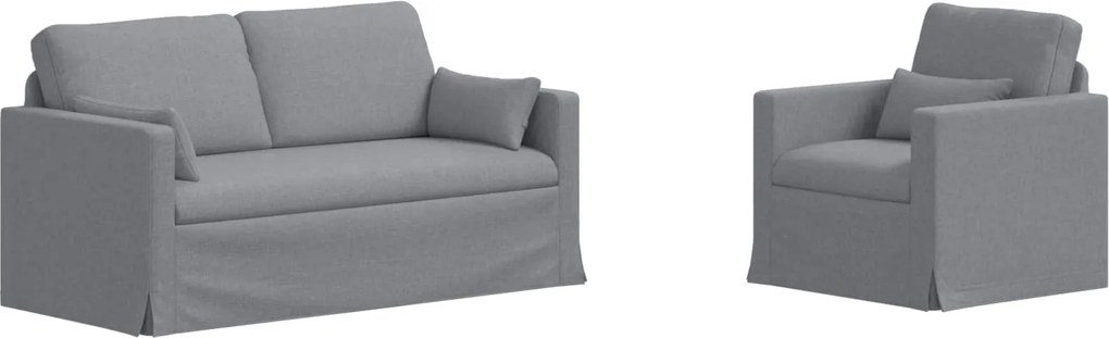 vidaXL Set de canapea 2 pcs Gri deschis 158 x 78 x 80 cm țesătură