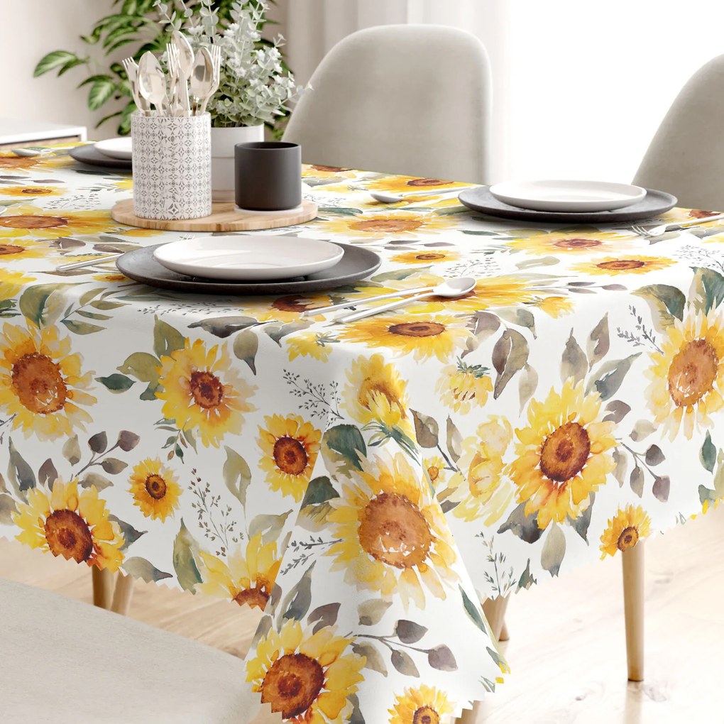 Goldea față de masă teflonată - flori de floarea-soarelui 120 x 180 cm