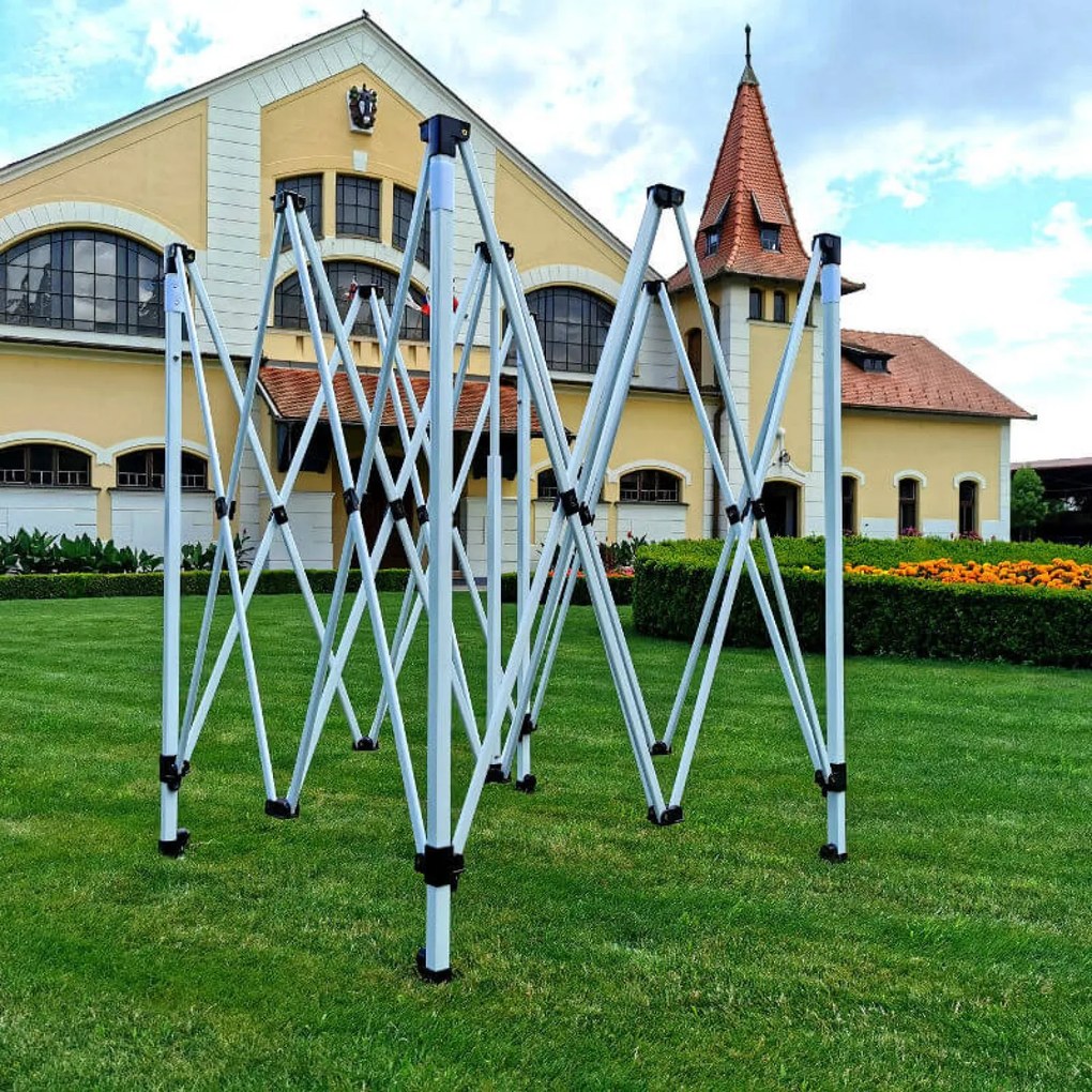 Cortină pliabilă 3x3m pentru Sărbători: Protecție impermeabilă și Asamblare rapidă - cu 3 pereți - Alb