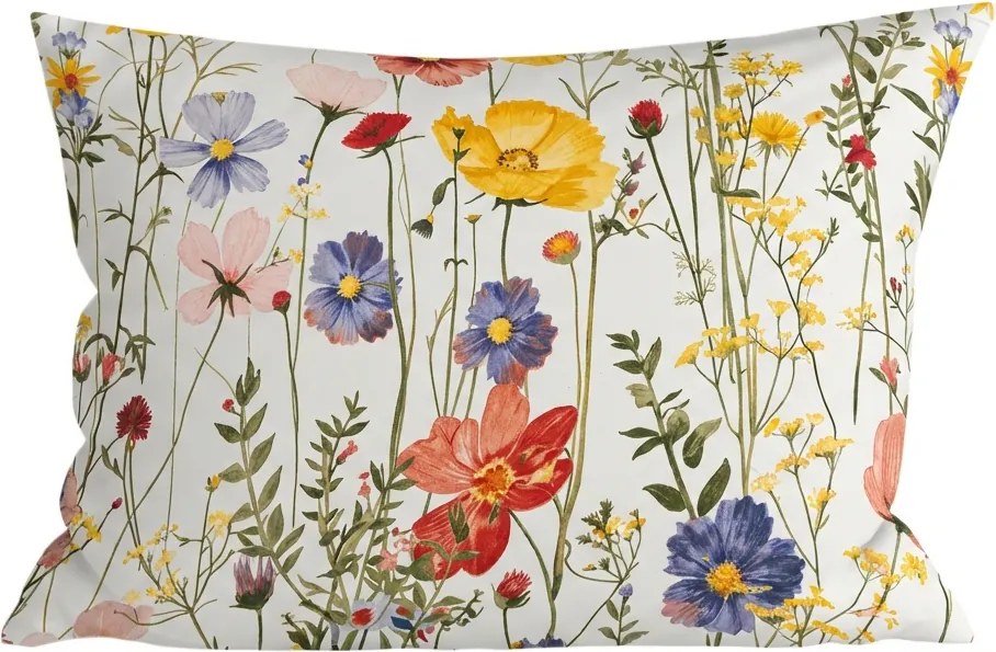 Husa pentru perna din microfibra WILDFLOWERS 50x70 cm, colorata