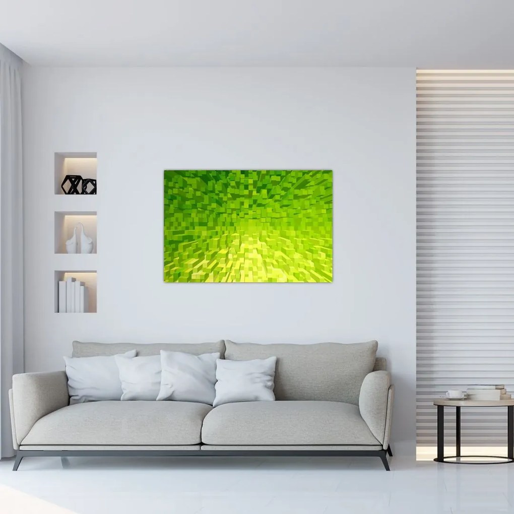 Tabloul cuburilor galbenverzui (90x60 cm)