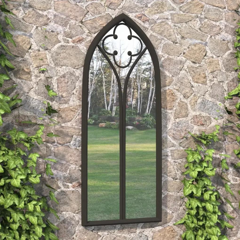 Oglinda de gradina, negru, 70x30 cm, fier uz exterior 1, Negru, 70 x 30 cm