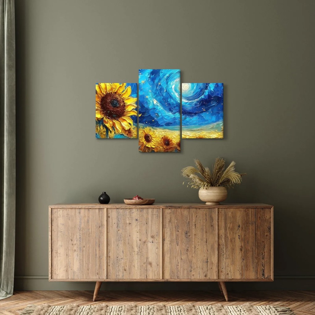 Tablou - Pictura floarea-soarelui (90x60 cm)