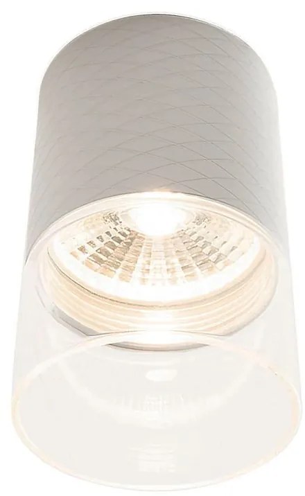 Plafoniera, Spot LED metal alb si sticla Fusion