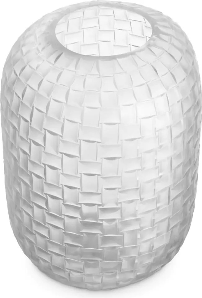 Vas decorativ design LUX realizat manual din sticla Varese L frosted