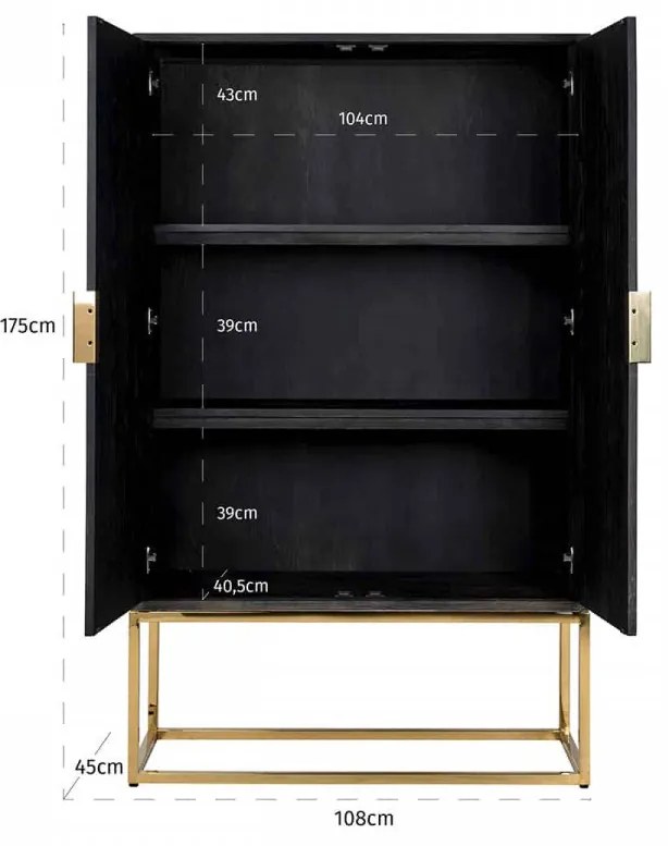 Dulap/Bufet din stejar Blackbone 175 cm