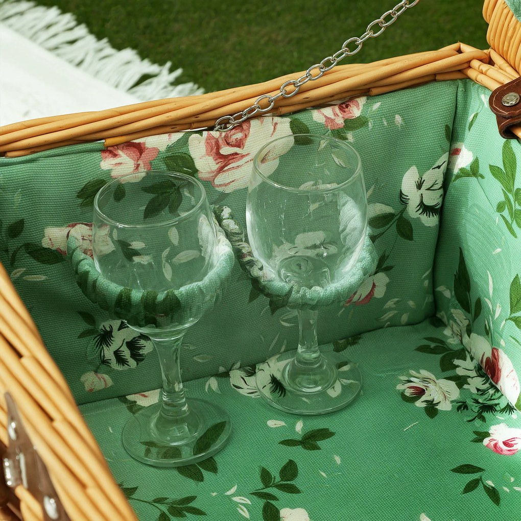 Coș picnic Outsunny maro deschis | Aosom Romania