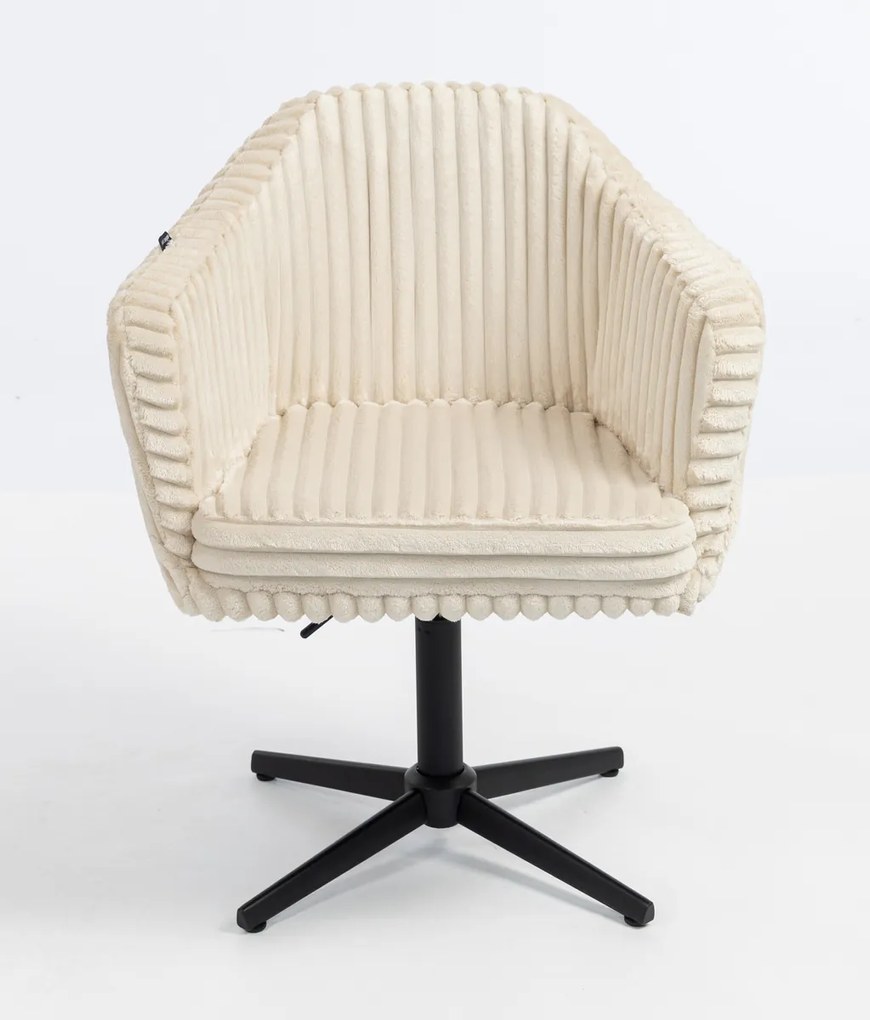 HR832CROSS Scaun Cappuccino Teddy Cord cu Bază Neagră