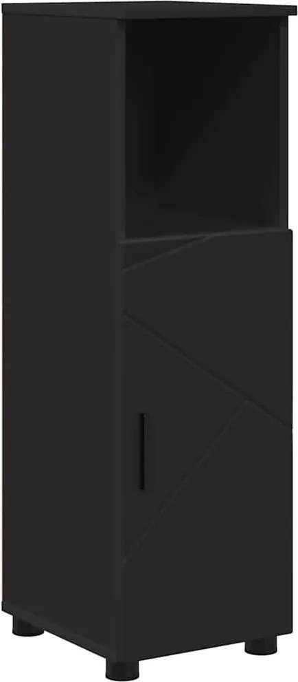 vidaXL Dulap de Baie Negru 30 x 35 x 95 cm Lemn compozit & Metal